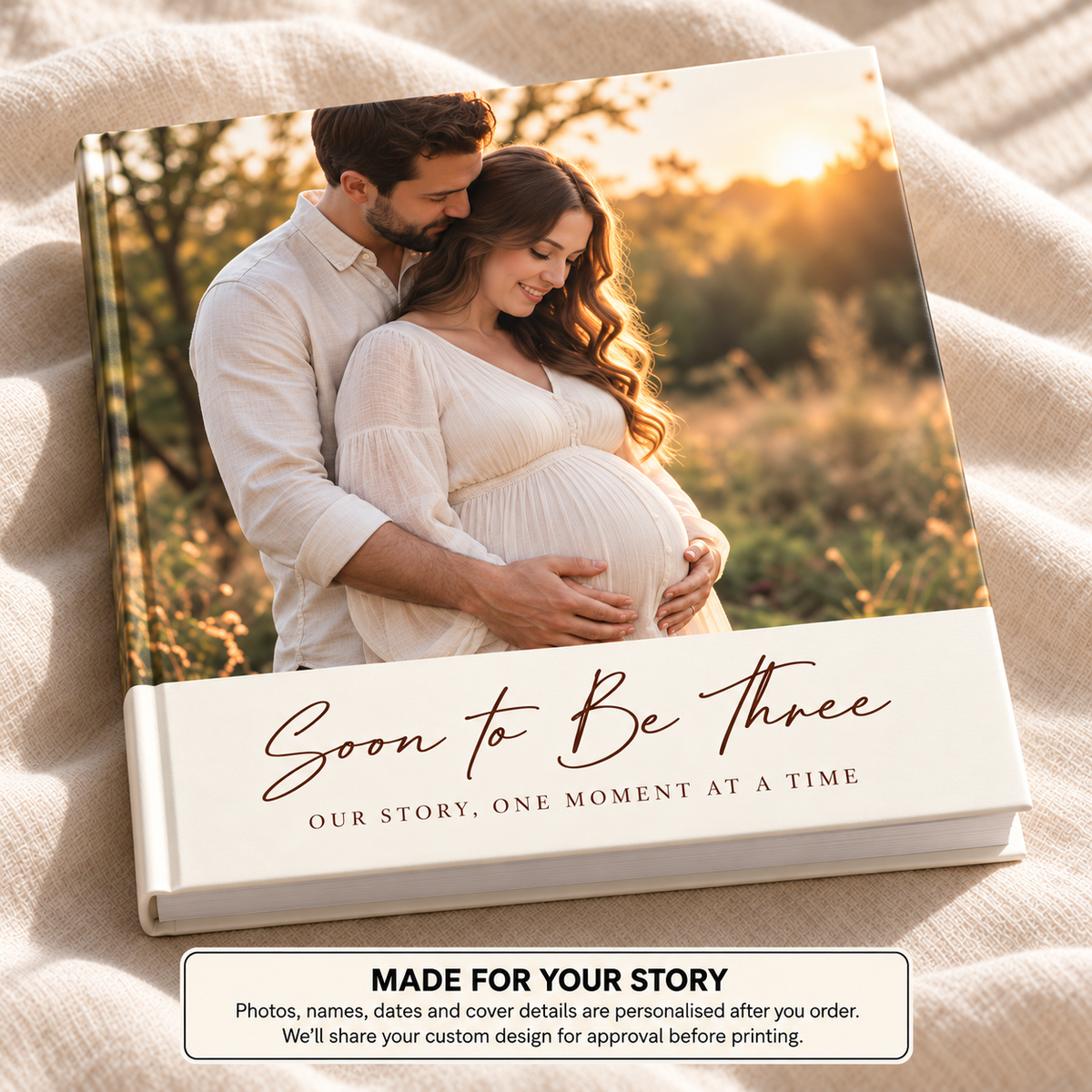 Soon To Be Three — personalised pregnancy & baby photo book cover