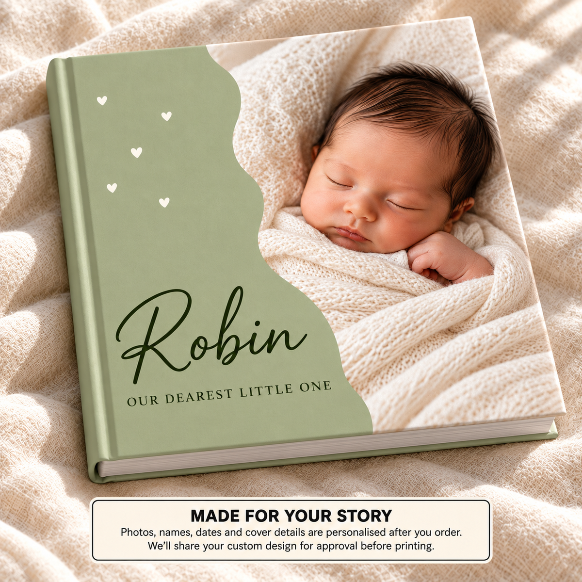 Robin Little One — personalised pregnancy & baby photo book cover