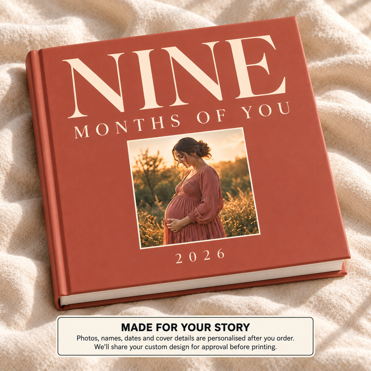 Nine Months Of You — personalised pregnancy & baby photo book cover