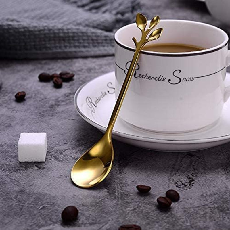 Leafy Dessert Spoon & Fork Set of 4 Cutlery June Trading   