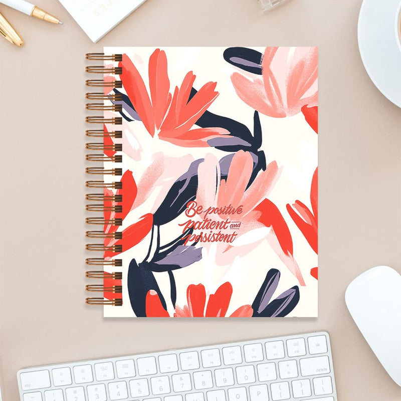 Undated Yearly Planner (2025 Collection) Be Positive + Ultimate Sticker Book