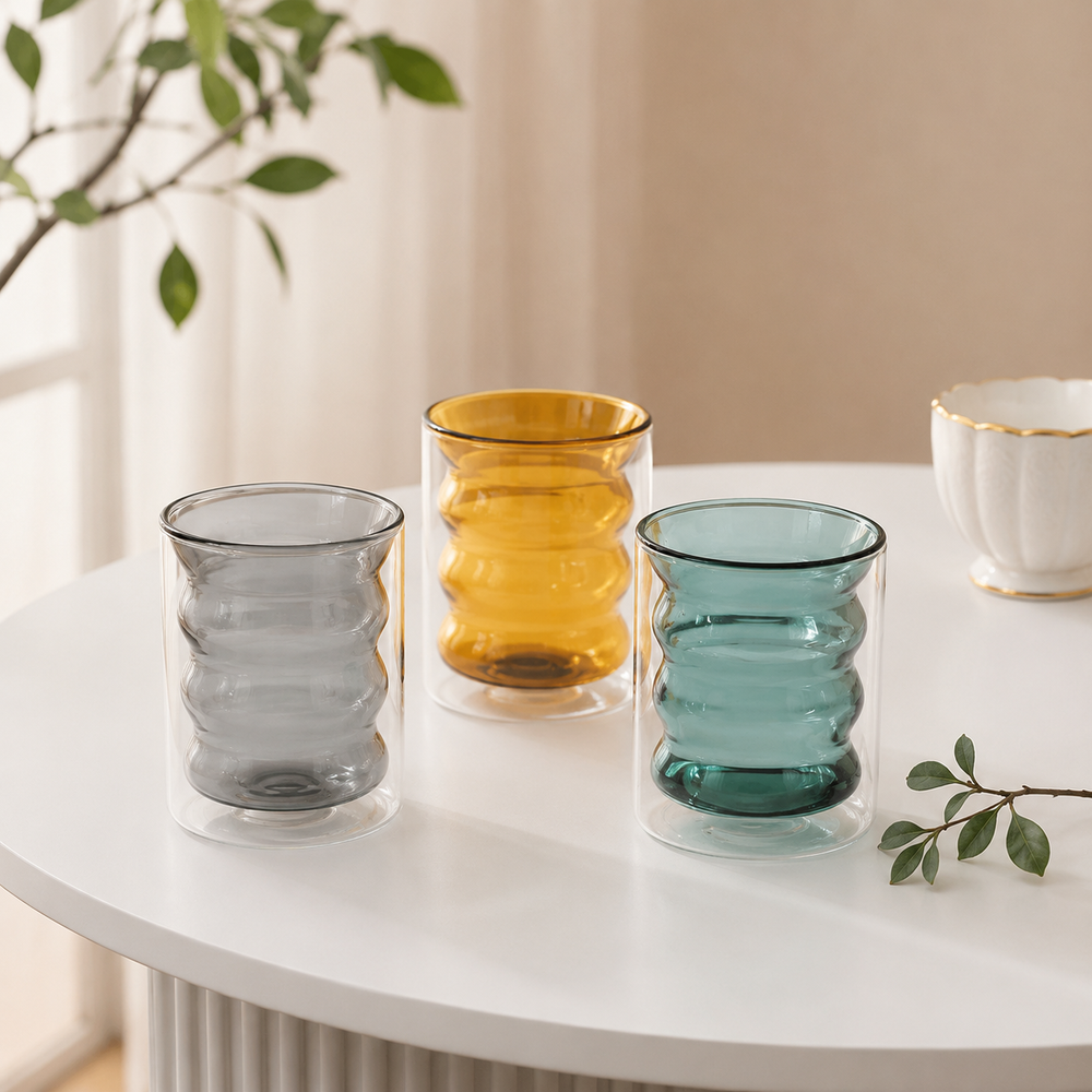 Rippled Tinted Double Walled Glass