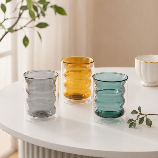Rippled Tinted Double Walled Glass