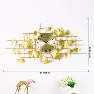 Ornate Gingko Vine Wall Clock Wall Clocks June Trading   