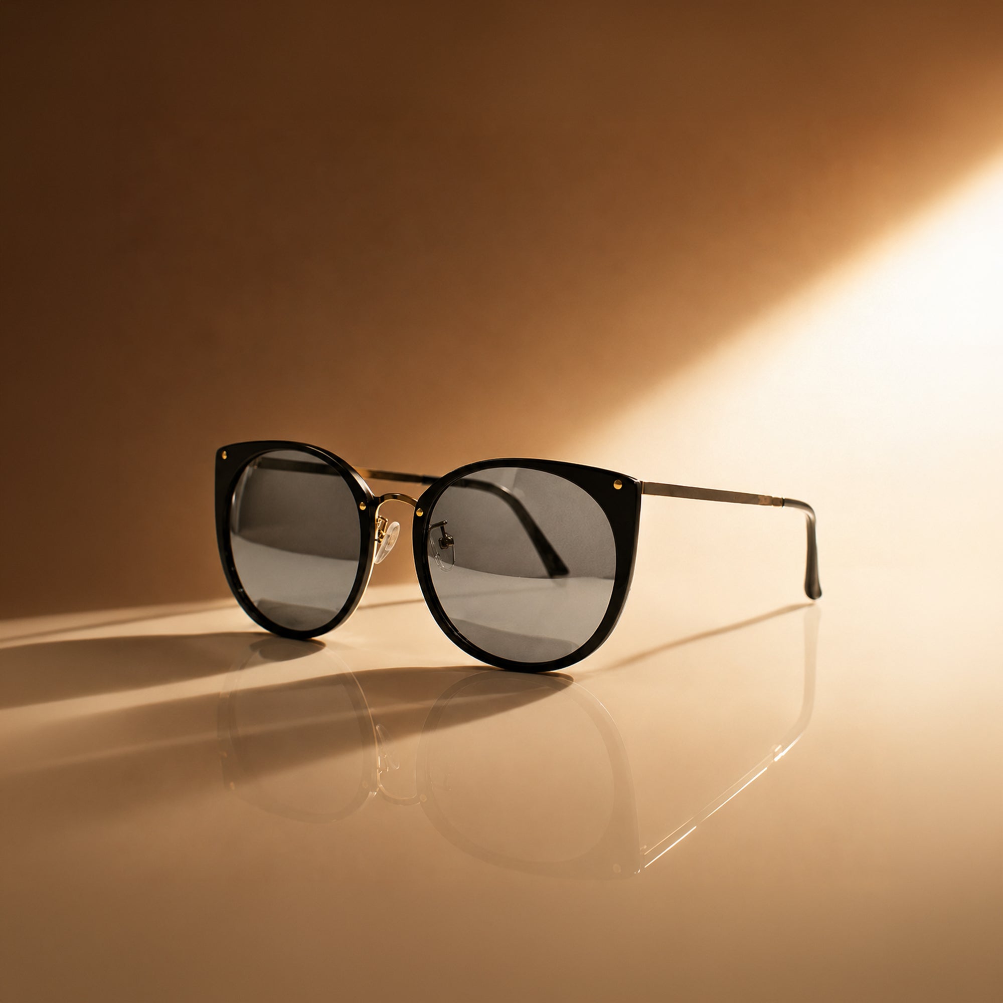 Flick It Round Cat Eye Cool-Tone Sunglass