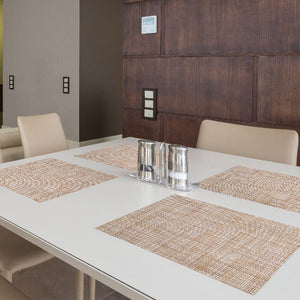 Elan Light Brown Table Mats Set | 6 Pcs Tablemat The June Shop   