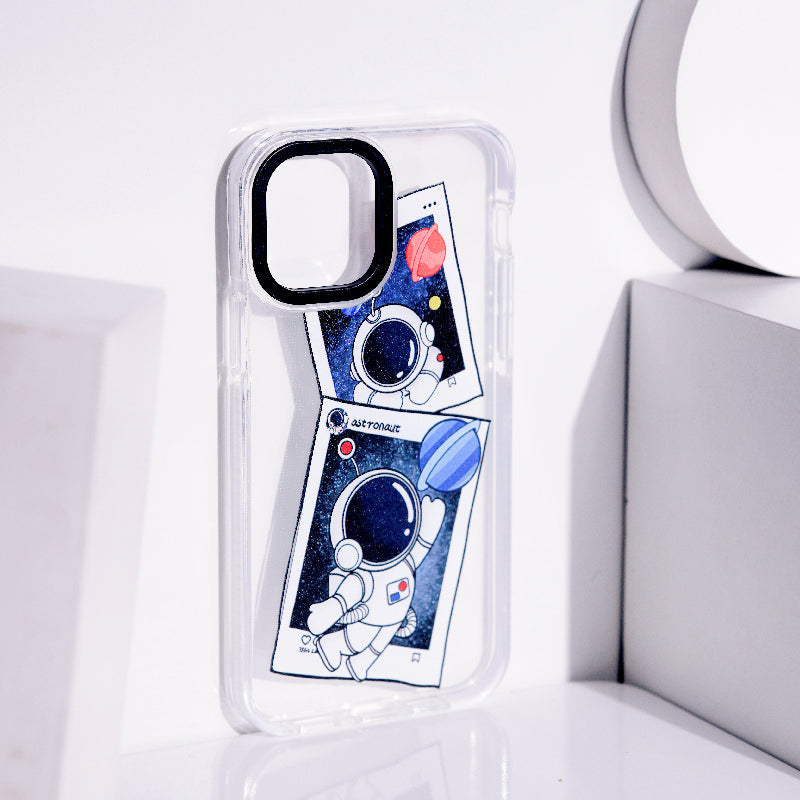 Astronaut Polaroid Anti-Shock Clear iPhone Cover