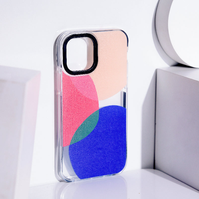 Trendy Colour Patch Anti-Shock Clear iPhone Cover