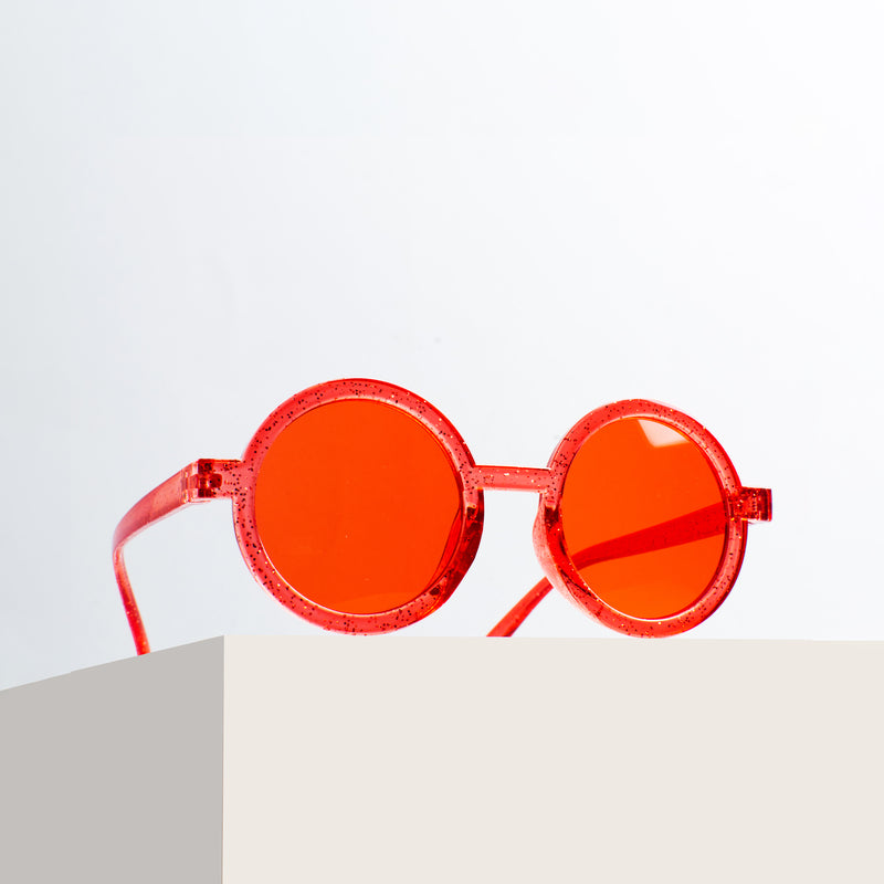 Crimson Color Pop Circles Kids' Sunglasses
