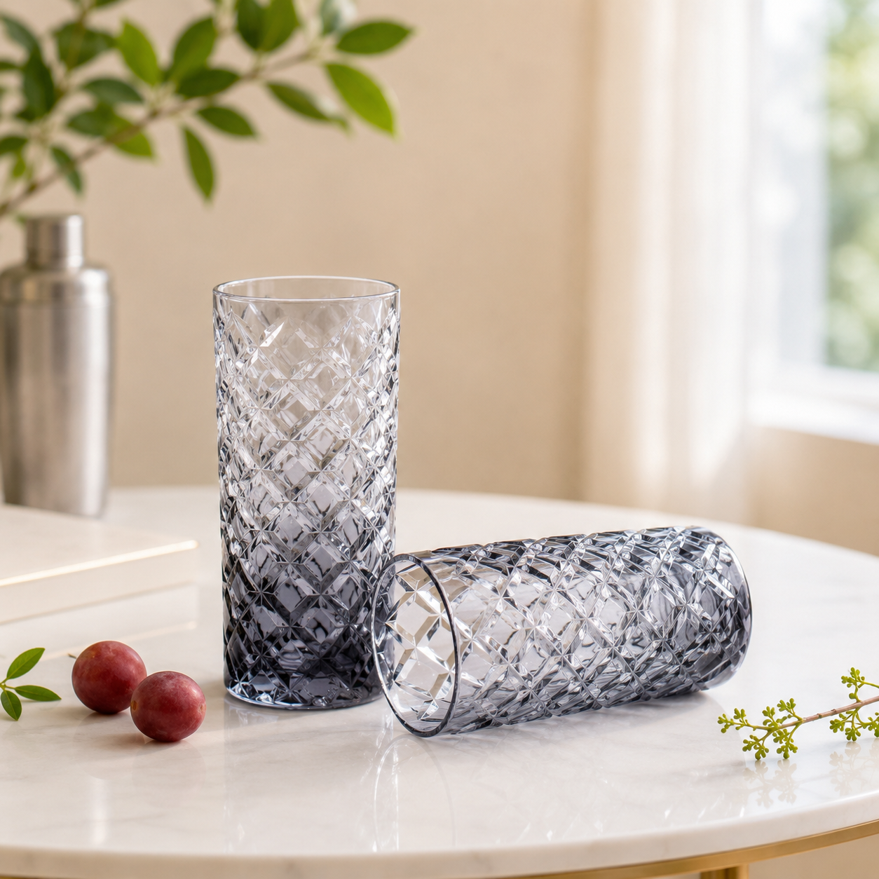 Midnight Prism Crystal Tall Glasses (Set Of 2)