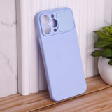 Solid Colour Silicon Case With Camera Slider For Apple iPhone 13 Pro Max iPhone 13 Pro Max June Trading Baby Blue  