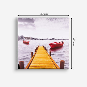 Pop Colour Lake Side Canvas Painting Canvas Painting June Trading   