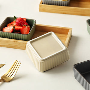 Seraphina Crinkle Square Bowl Serving Bowls The June Shop   