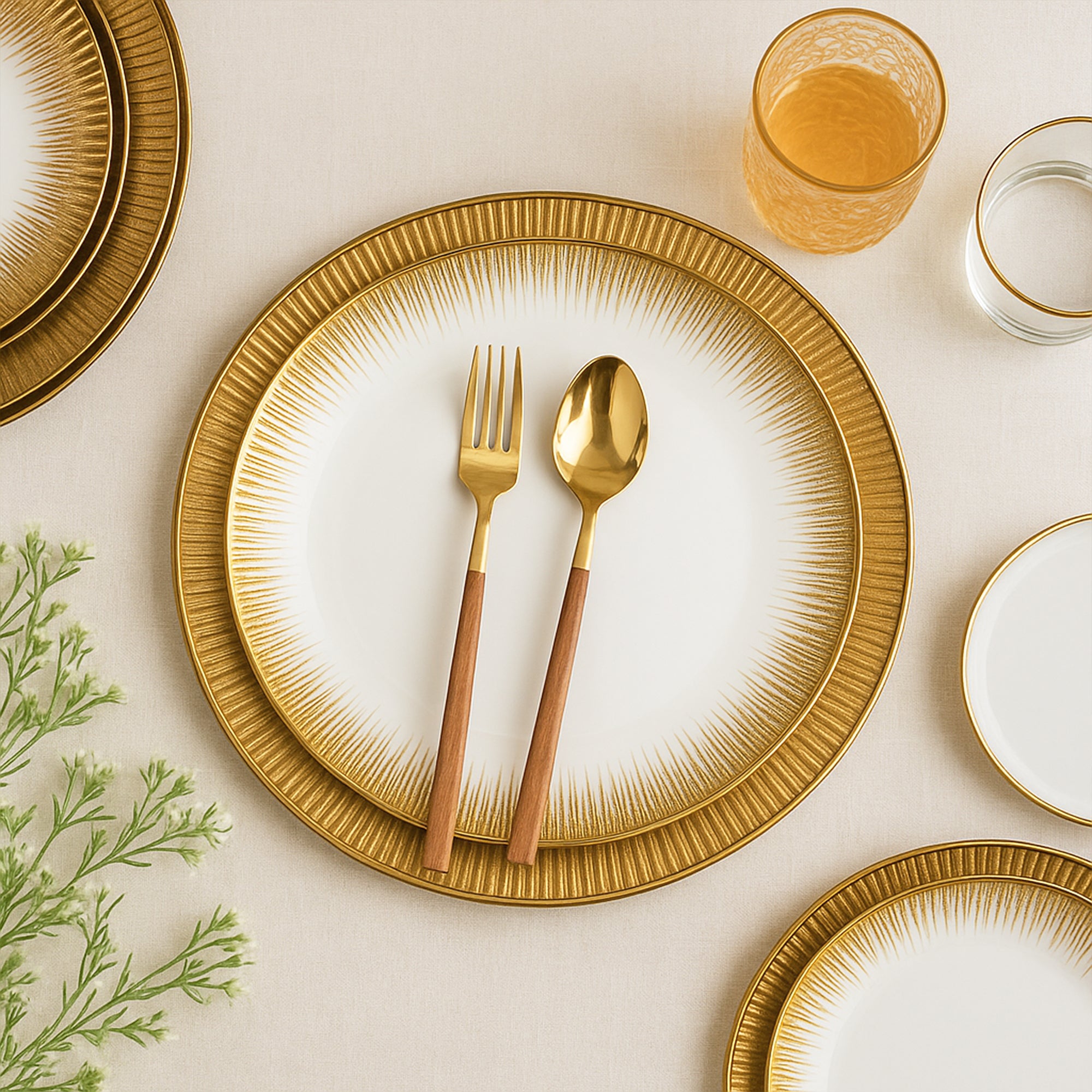 Aurulent Classy Serving 12 Pieces Plate Set