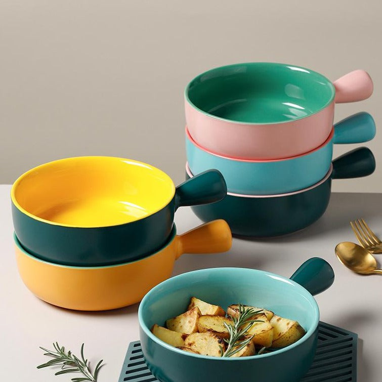 Ceramic Bowl with Handle Serving Bowls June Trading   
