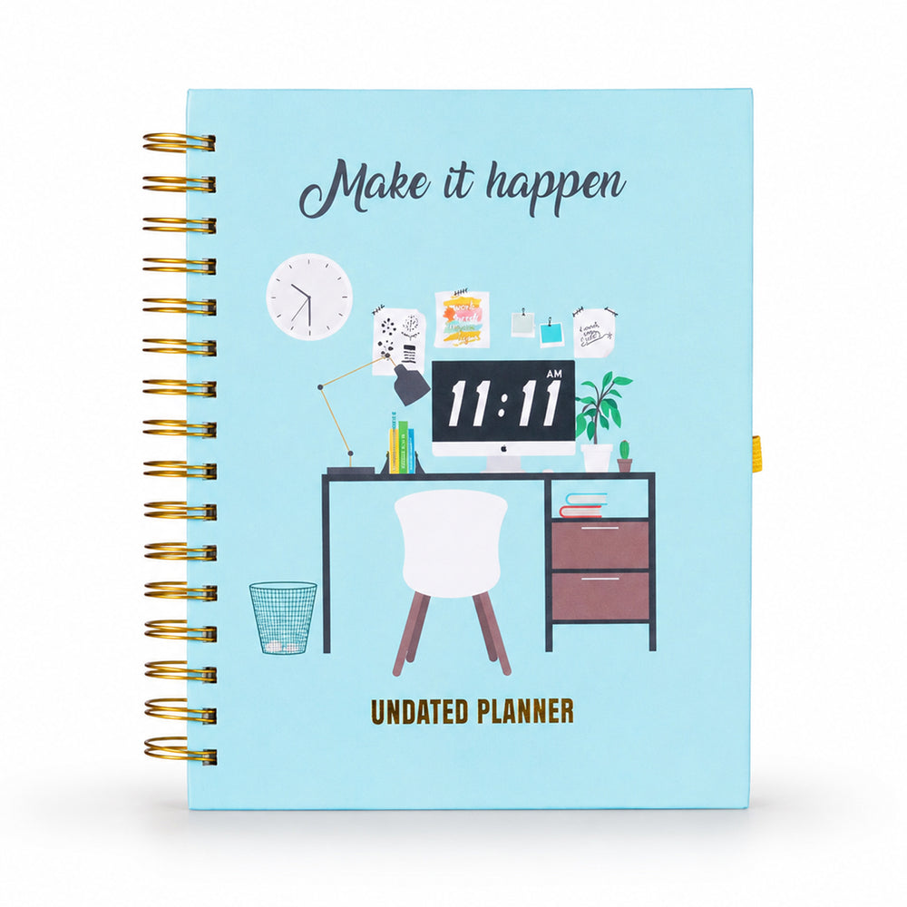 Undated Yearly Planner - Make It Happen + Ultimate Sticker Book