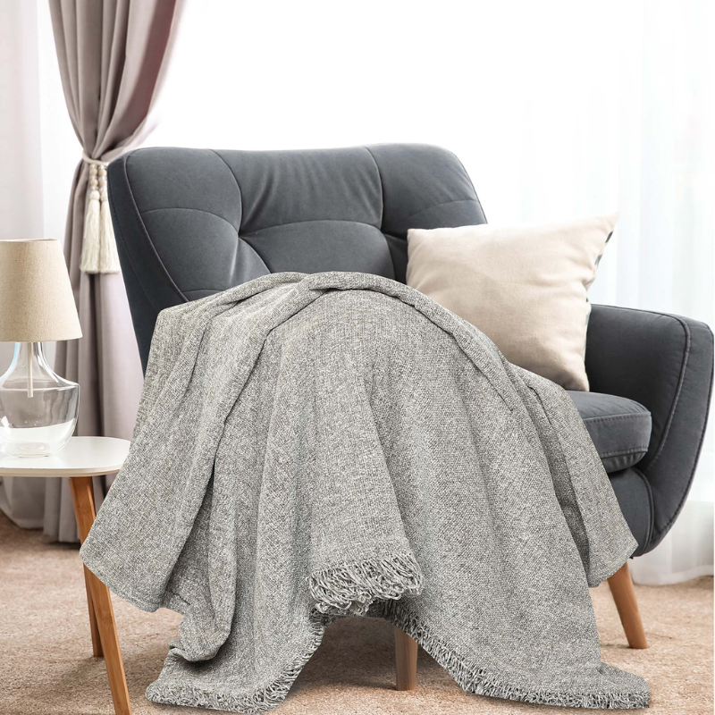 Soft Chenille Throw (Grey)