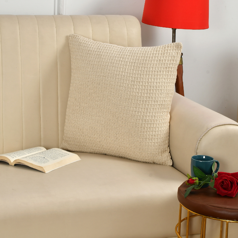 Waffle Cushion Cover (Ivory)