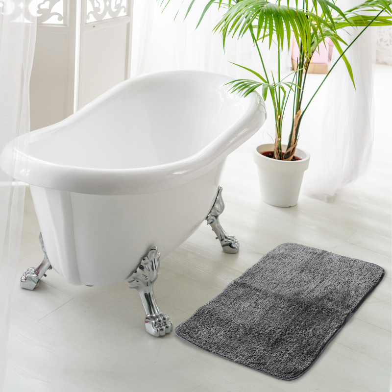 Sashaa World Pack Of 2 Micro Fiber Bathmat Charcoal Color
