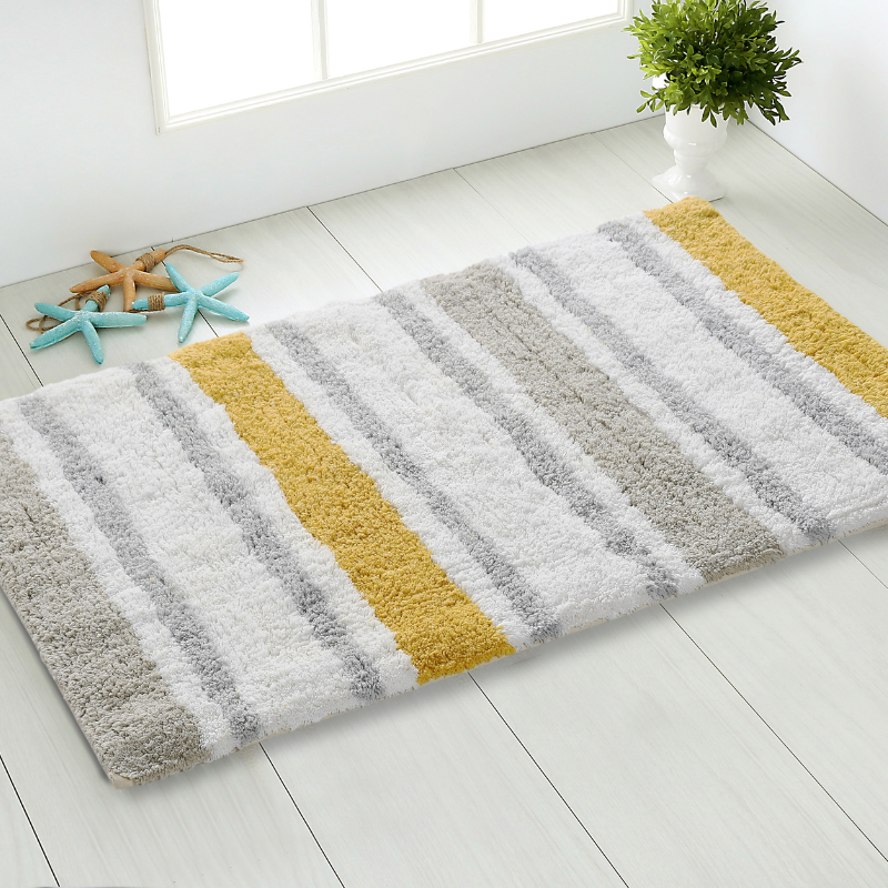 Tufted Striped Coloured Bathmat
