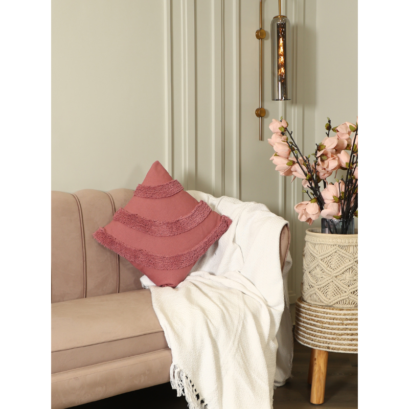 Rose Pink Curves Cushion Cover