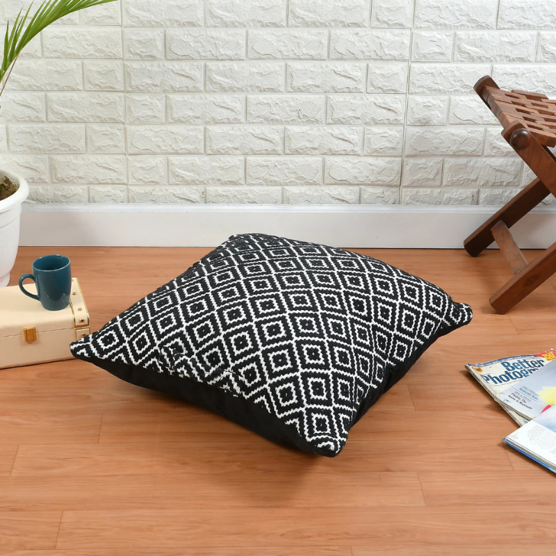 Black And White Floor Cushion