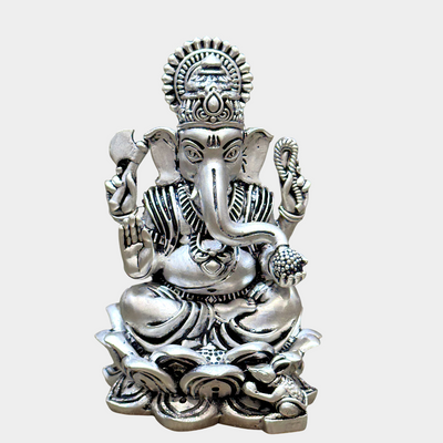 Handcrafted Silver-Plated Ganesha Idol – Symbol Of Divine Grace
