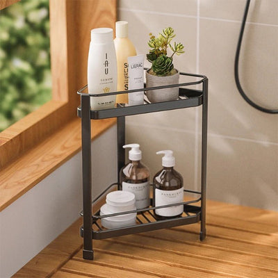 Clutter-Free Corner Stand with Dual Shelves