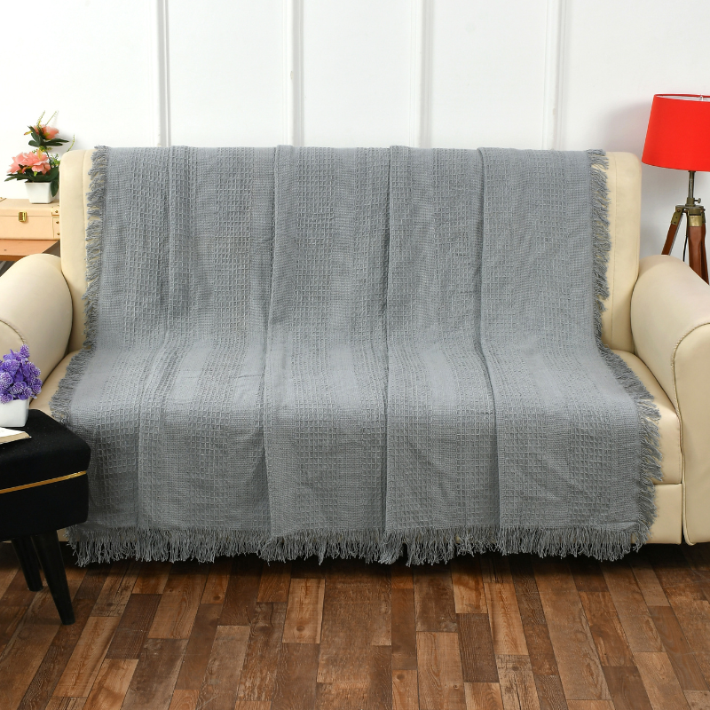 Grey-Blue Cotton Throw