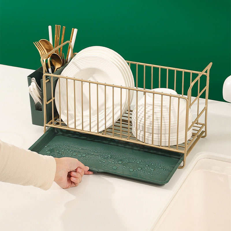 GoldLuxe Drain & Dry Rack Organizer