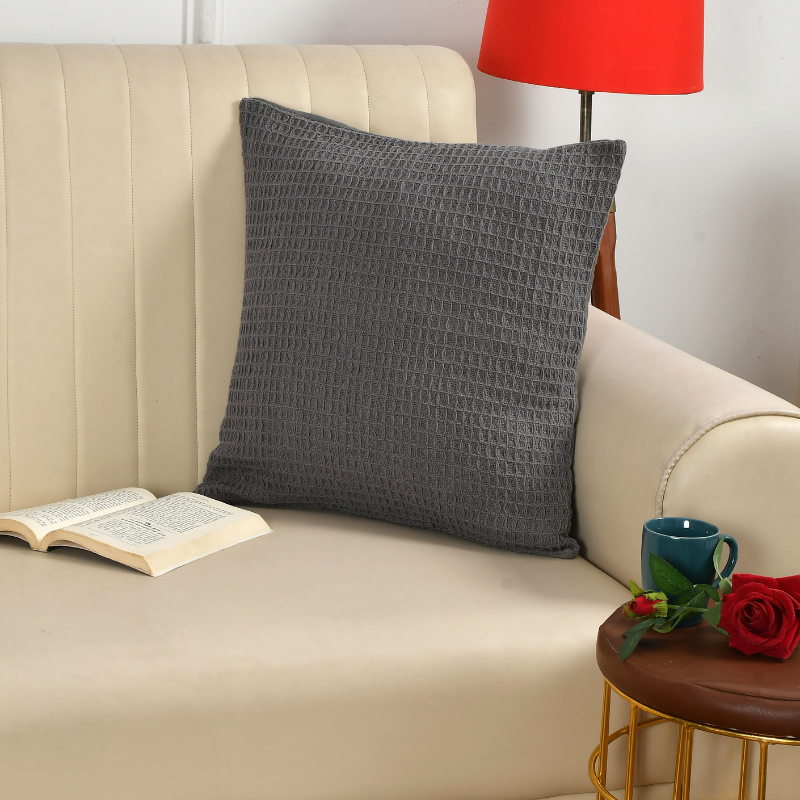 Waffle Cushion Cover (Grey)