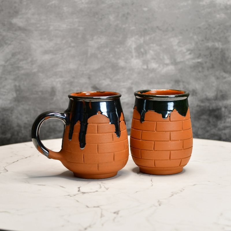 Terracotta Coffee Mug – Classic Shape (Set of 2)