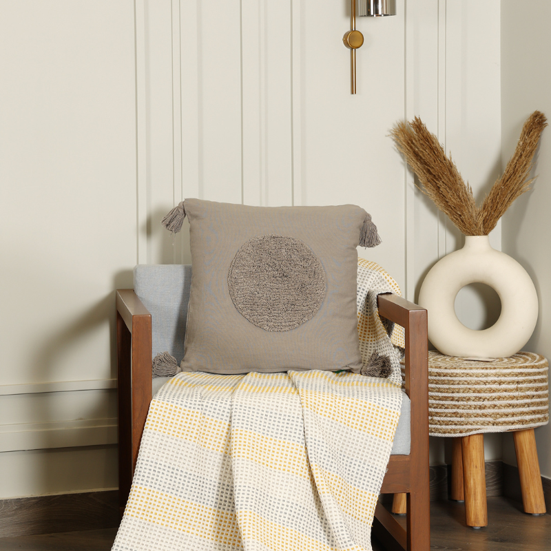 Circle Tufted Cushion Cover