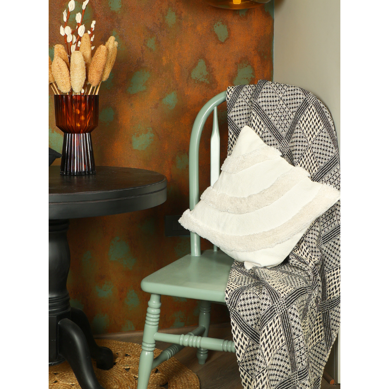 White Curves Cushion Cover