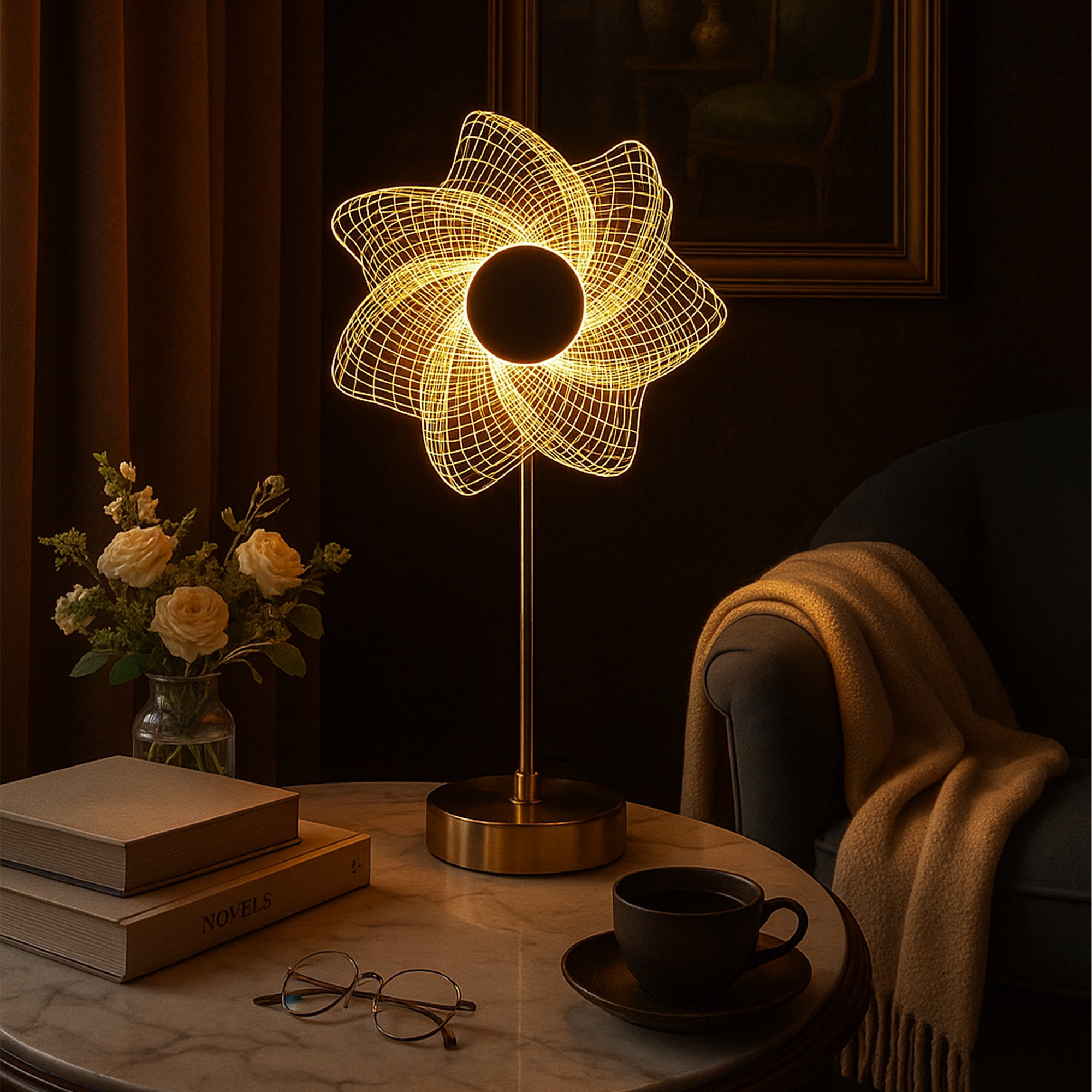 Opal Blossom Elegance Table Lamp