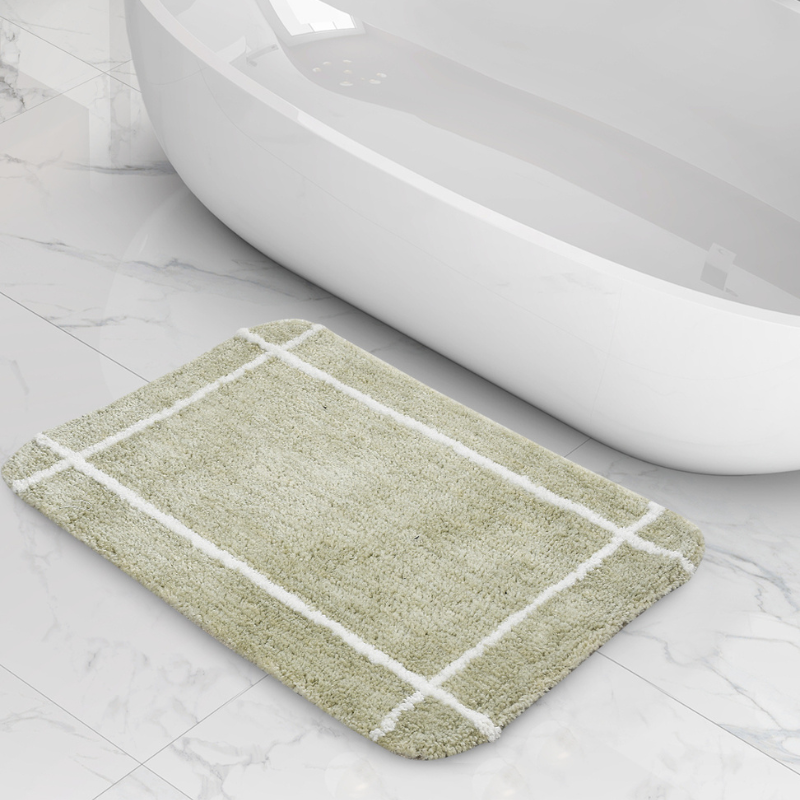 Anti-Slip Microfiber Bathmat Pack of 2  Mint Green Color