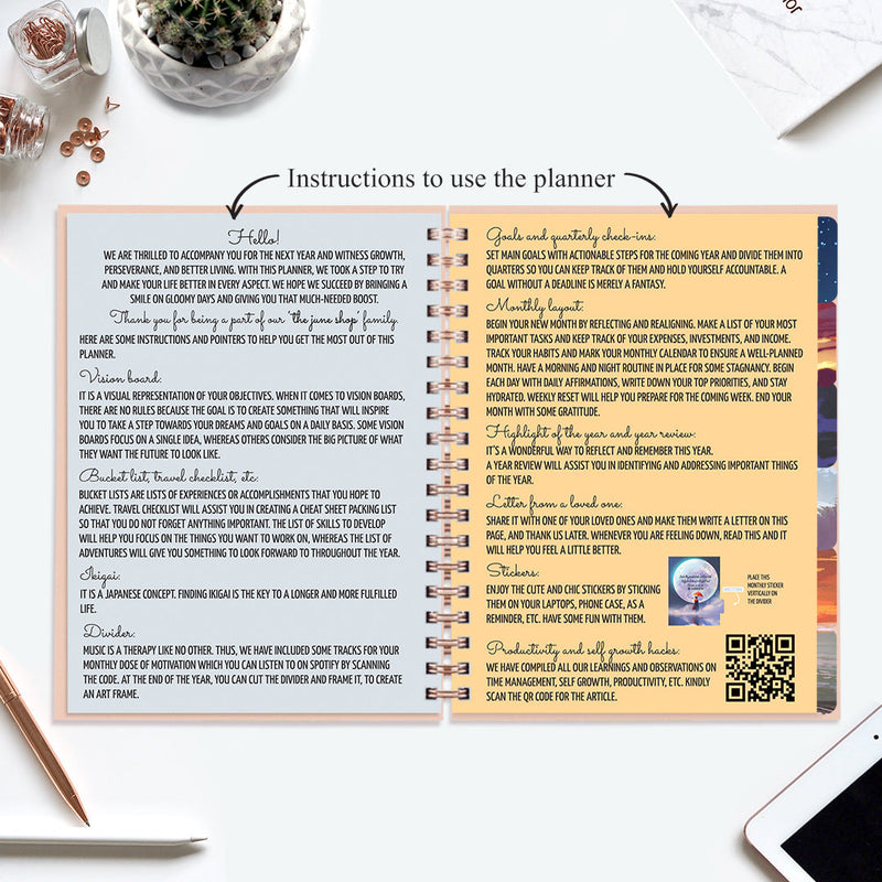 Undated Yearly Planner (2025 Collection) You Are Made Of Magic + Ultimate Sticker Book