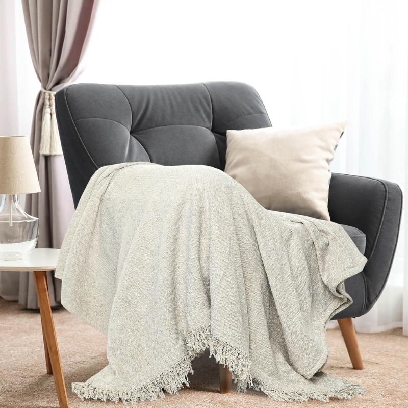 Soft Chenille Throw (Natural)