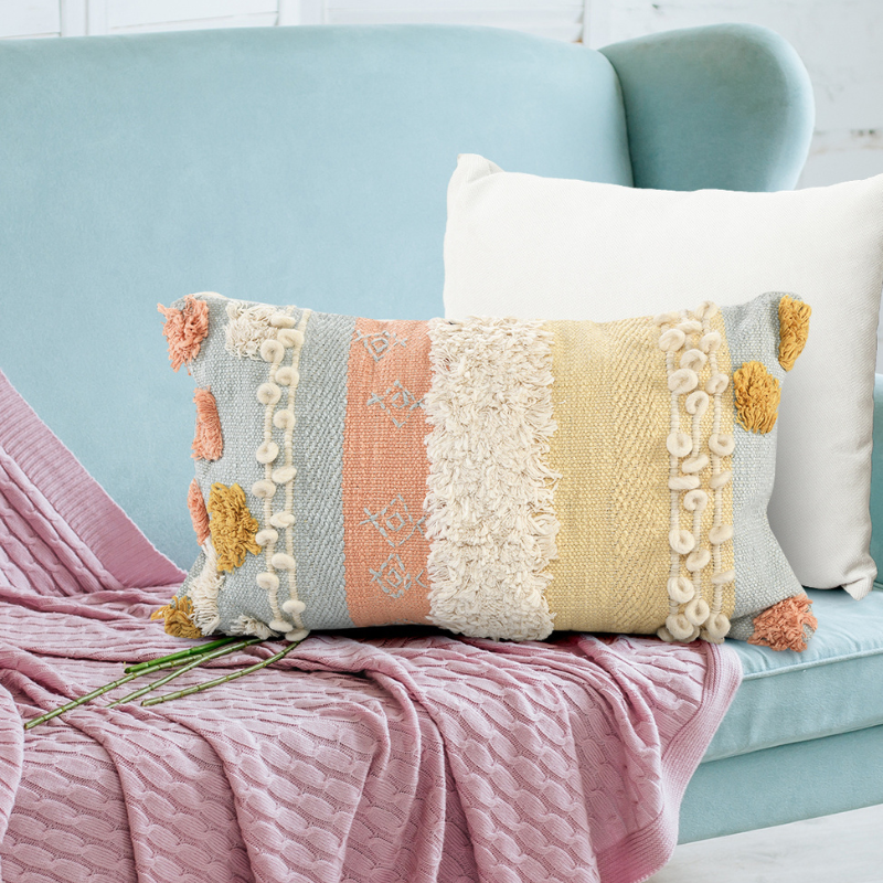 Pastel Hued Abstract Cushion