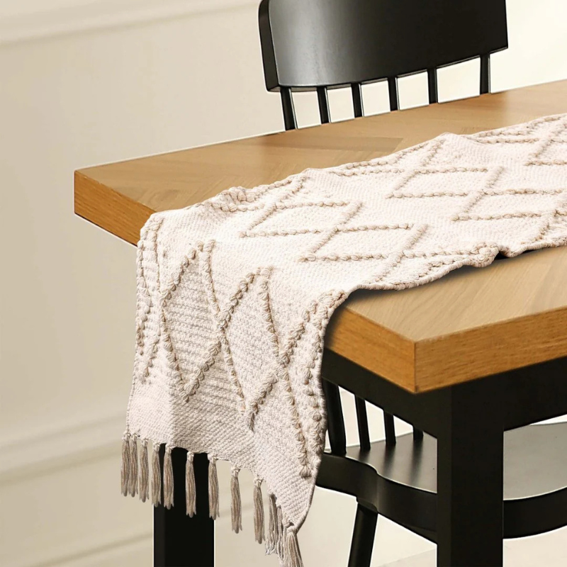 Handwoven Table Runner Natural Color