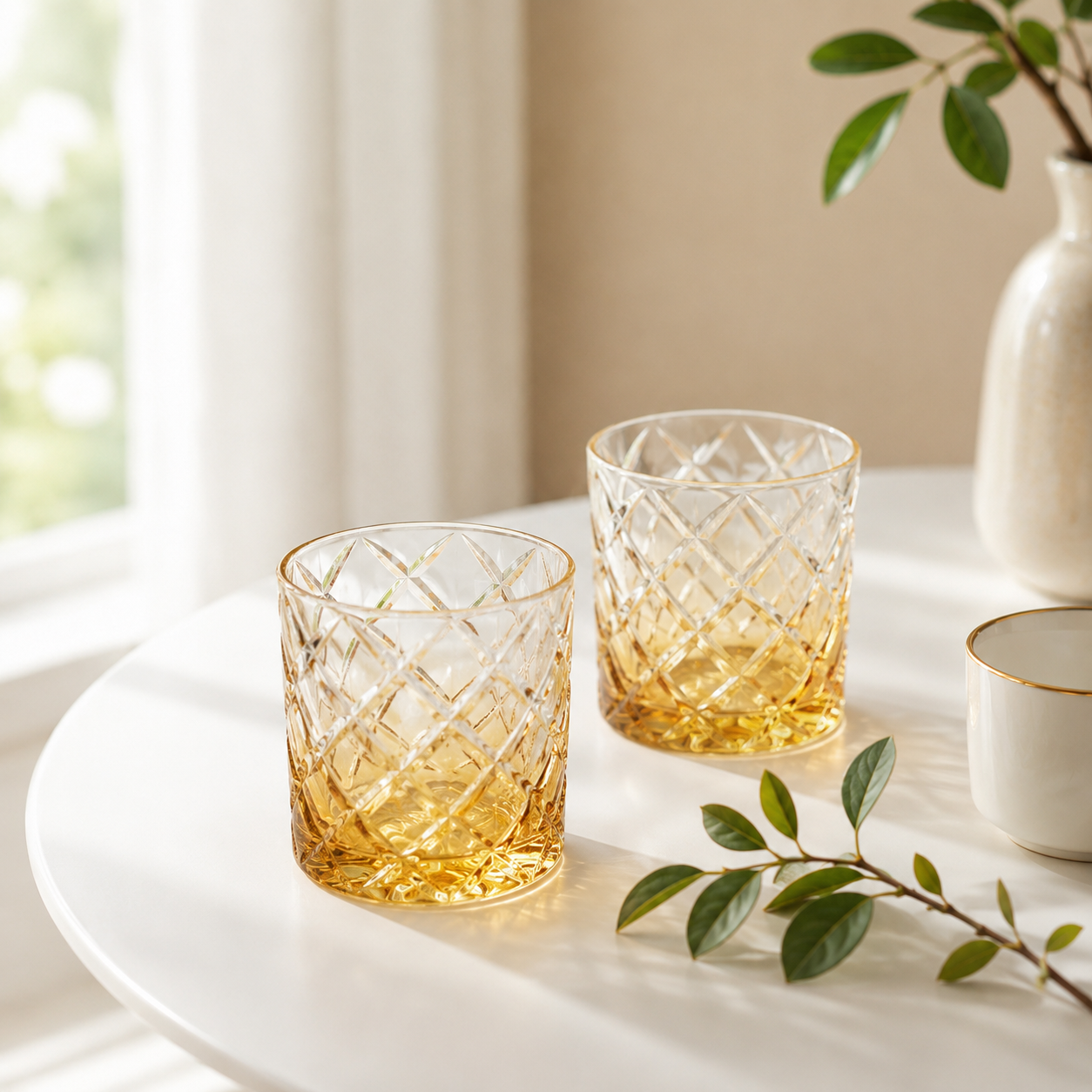 Sunset Prism Crystal Glasses (Set Of 2)