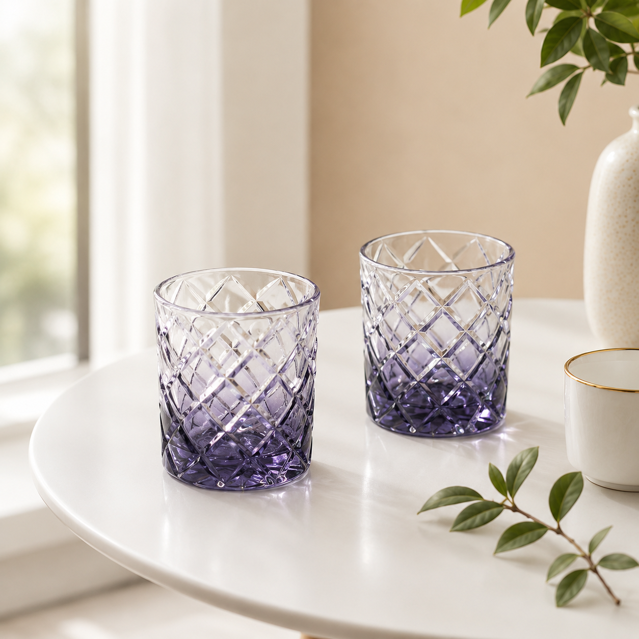 Midnight Prism Crystal Glasses (Set Of 2)