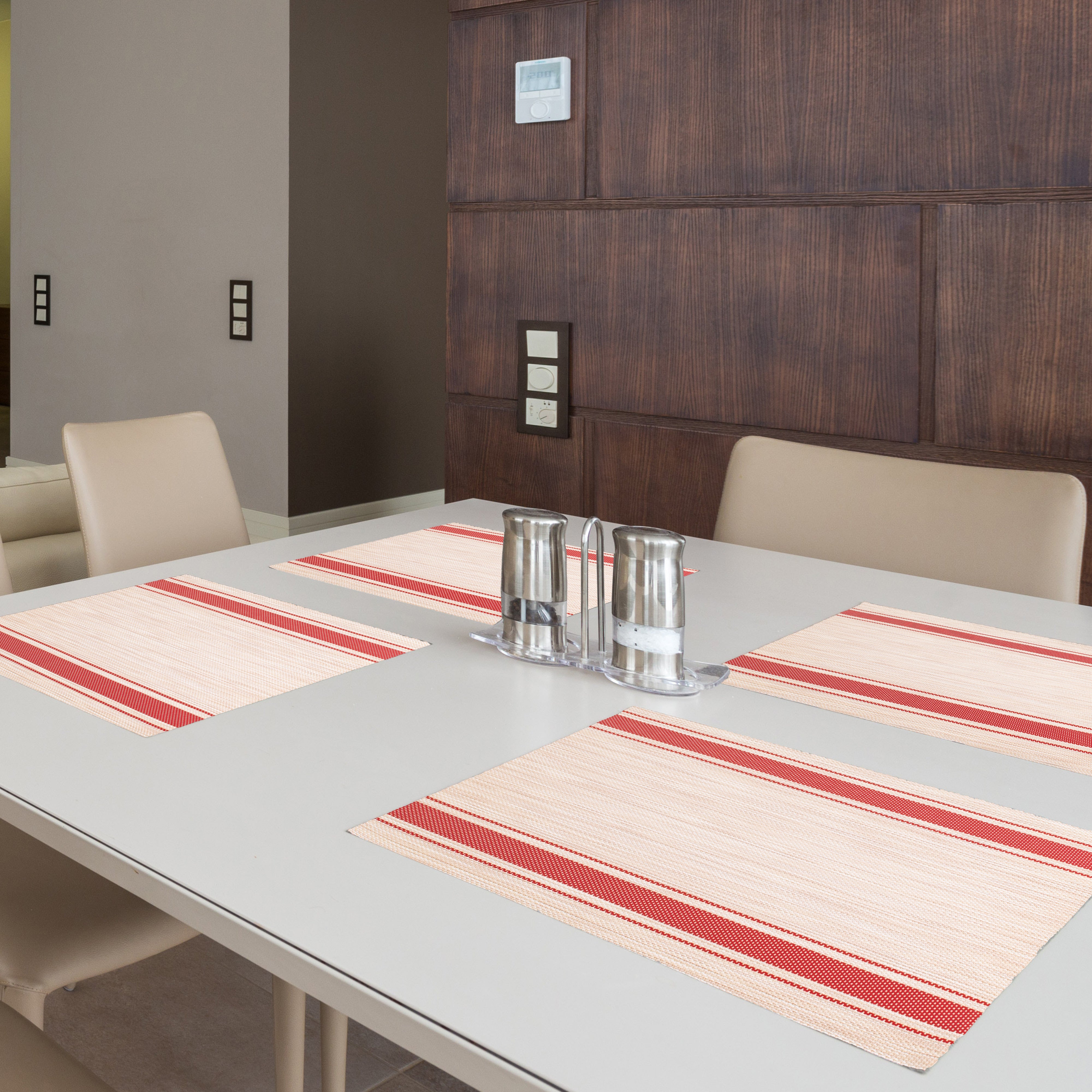 Audra Light Grey Table Mats Set | 6 Pcs Tablemat The June Shop   