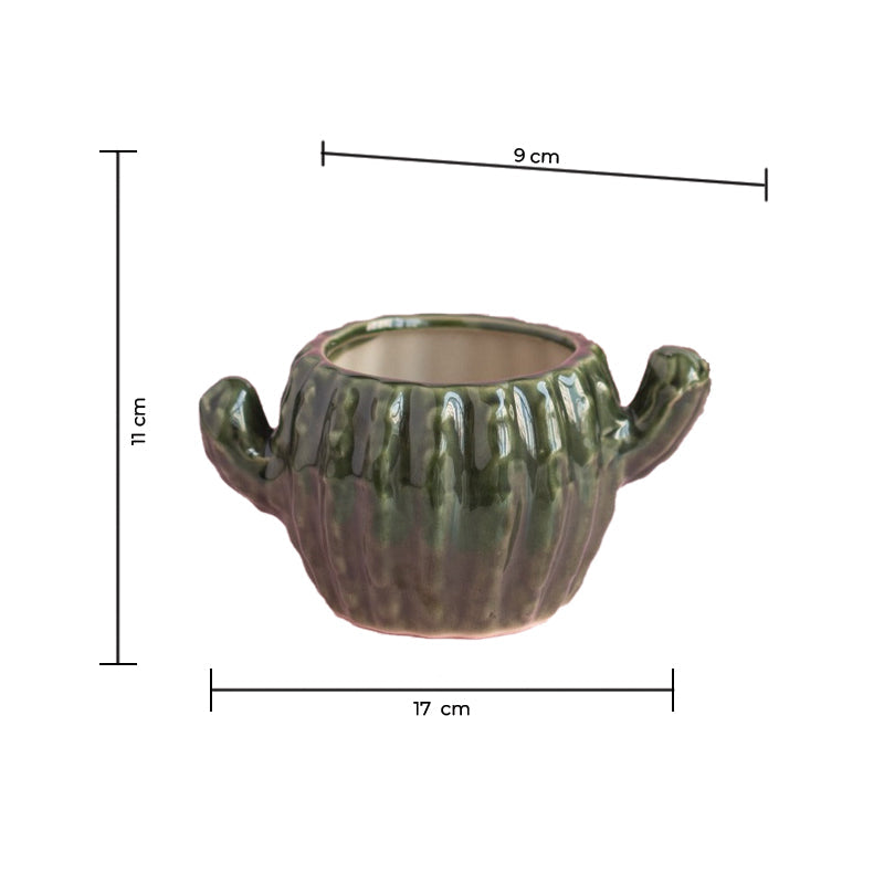 Cactus Planter - Hand Painted Mini Resin Pot Planters June Trading   