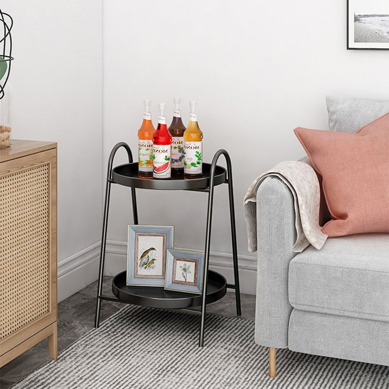 Luxe Deco Black 2-Tier End Table Smart Furniture June Trading   