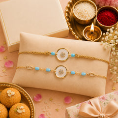 Handicrafted Traditional Rakhis For Bhaiya & Bhabhi (Set Of 2)