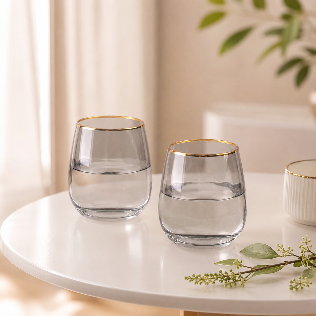 Smoky Quartz Orb Stemless Glass