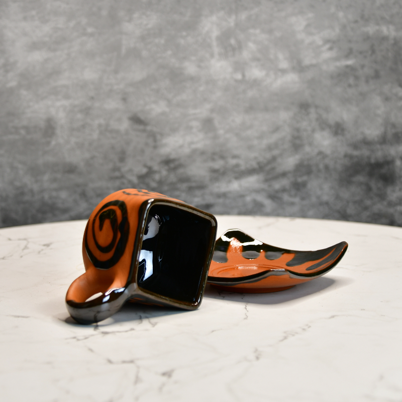 Terracotta Coffee Mug – Inner Curve Shape (Set of 2)