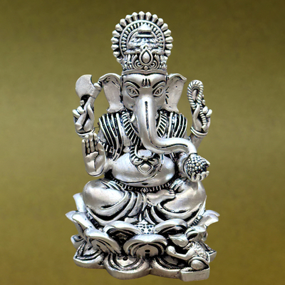 Handcrafted Silver-Plated Ganesha Idol – Symbol Of Divine Grace