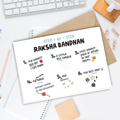 Step - By - Step Rakhi - Greeting Card Greeting Card June Trading   